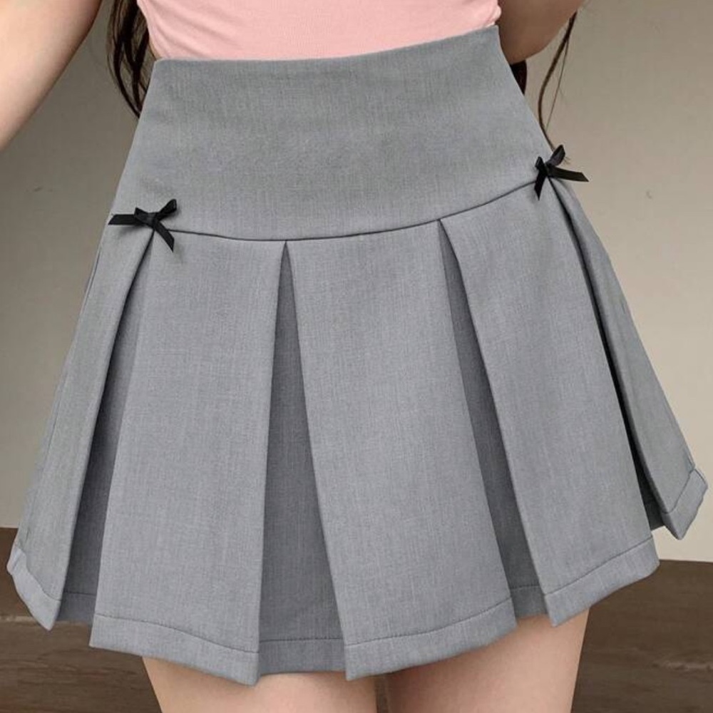 Dazy Gray Pleated Women's Skirt